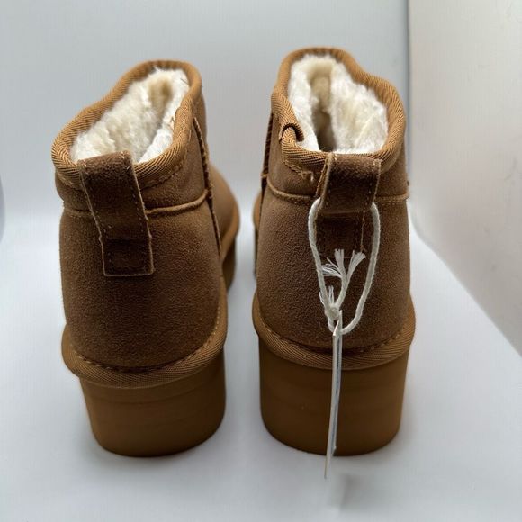 CUSHIONAIRE Women's Genuine Suede pull on platform boot +Memory Foam 8.5 CHESTNU - Picture 4 of 7